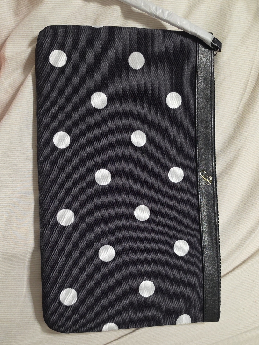 Polka Dot Wristlet Clutch - Black & White